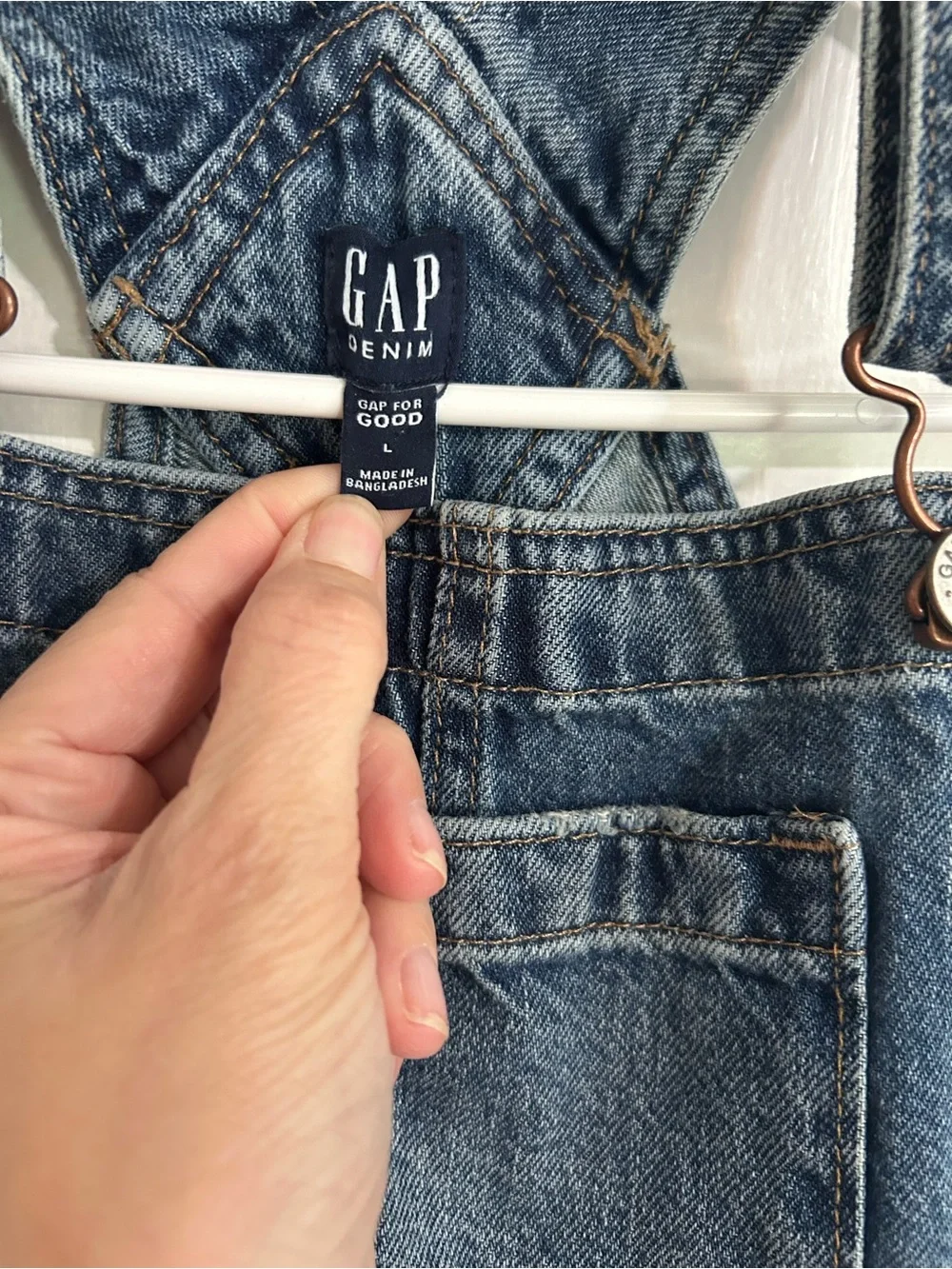 GAP Men's Distressed Blue Denim Overalls